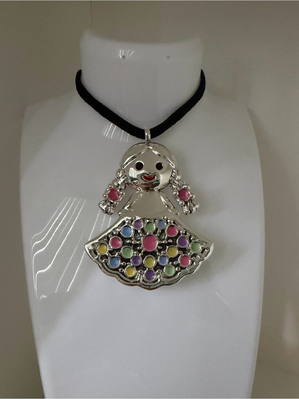 Huge Sterling Silver 925 LELE doll  Pendant only,cord not included.